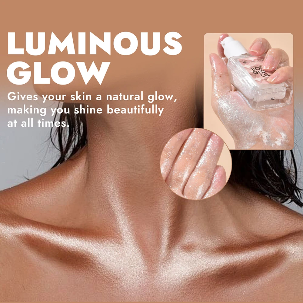 Body Highlighter Oil Shimmering Glow Moisturizing and Lightweight Long-Lasting Radiance Perfect for Full-Body Shine Highlighting 2