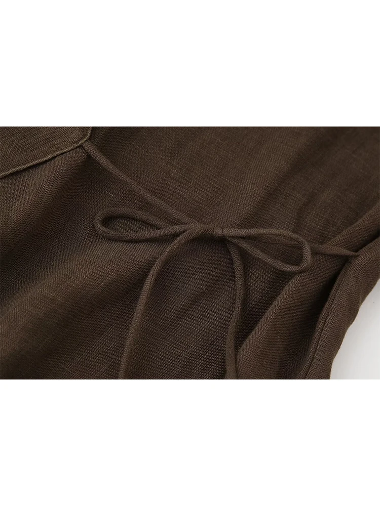 TRAF Lace Up Wide Leg Pants Sets 2 Pieces Women Fashion Kimono Tops Women's Suit Two Piece Set Spring Women Outfit
