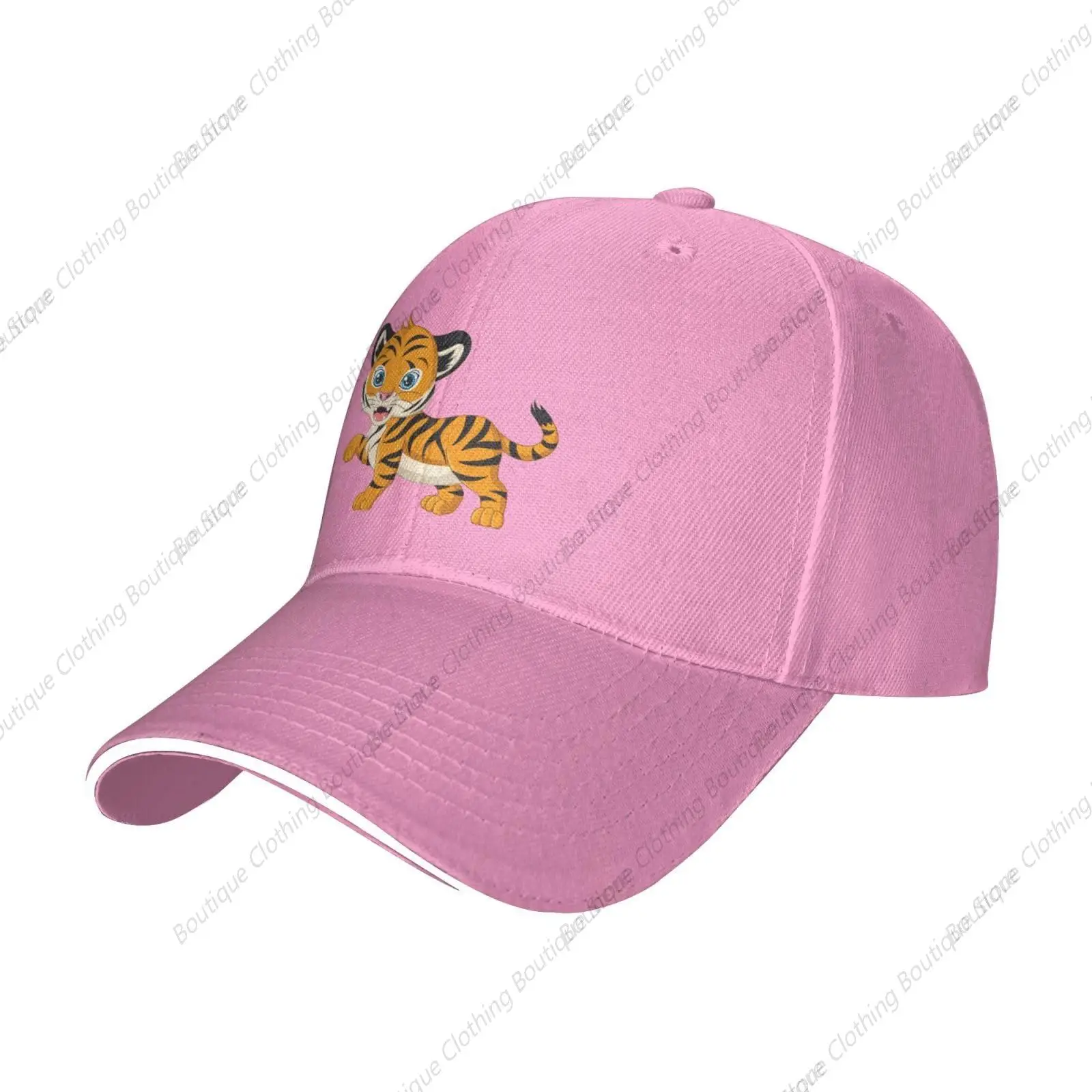 Cute Tiger Baseball Cap Women Men Hat Adjustable Golf Caps Dad Sun Hat Pink