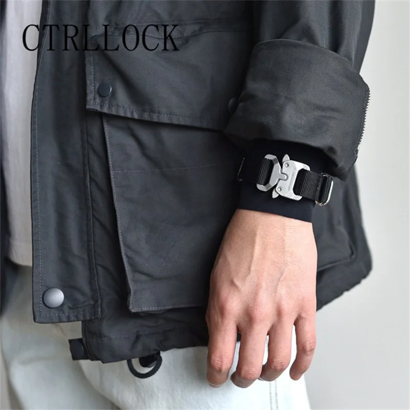 CTRLLOCK Techwear Functional Buckles Bracelet Punk Couple Hiphop Adjustable Nylon Bracelets Hand Accessory