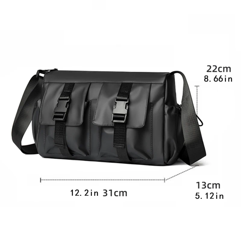 Men's crossbody bag - with adjustable shoulder straps, spacious main compartment and side pockets - for daily work, travel, comm