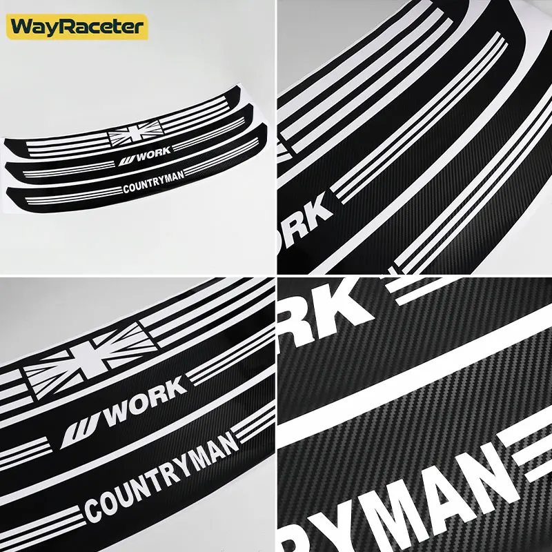 광택 5D 카본 블랙 비닐 데칼 후면 범퍼 트렁크로드 엣지 프로텍터 가드 스티커 MINI Countryman R60 JCW 액세서리