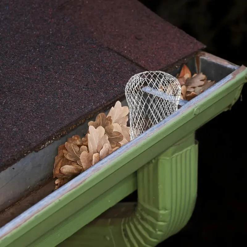 4PCS Metal Aluminum Filter Screen Gutter Blade Debris Collector Cover Drainage Pipe Cover Downspout Gutter System Waterproofing