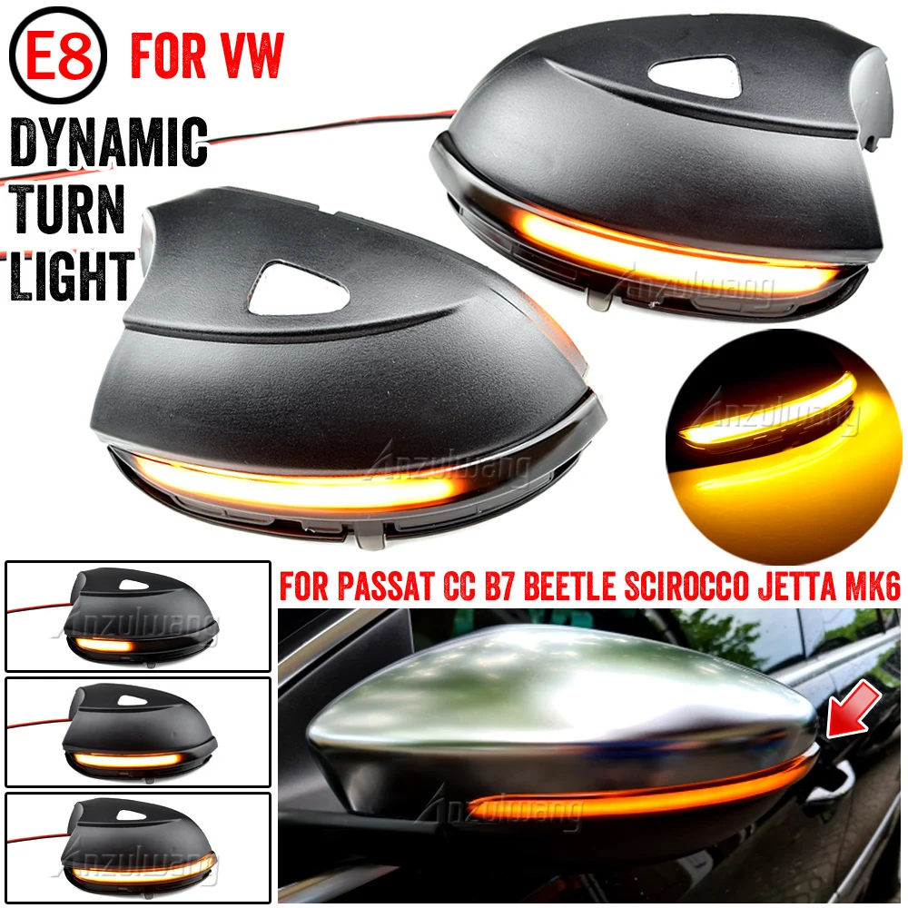 

For VW Scirocco MK3 Passat B7 CC EOS Beetle Dynamic Mirror Indicator Blinker Side Mirror LED Turn Signal Light Sequential Light