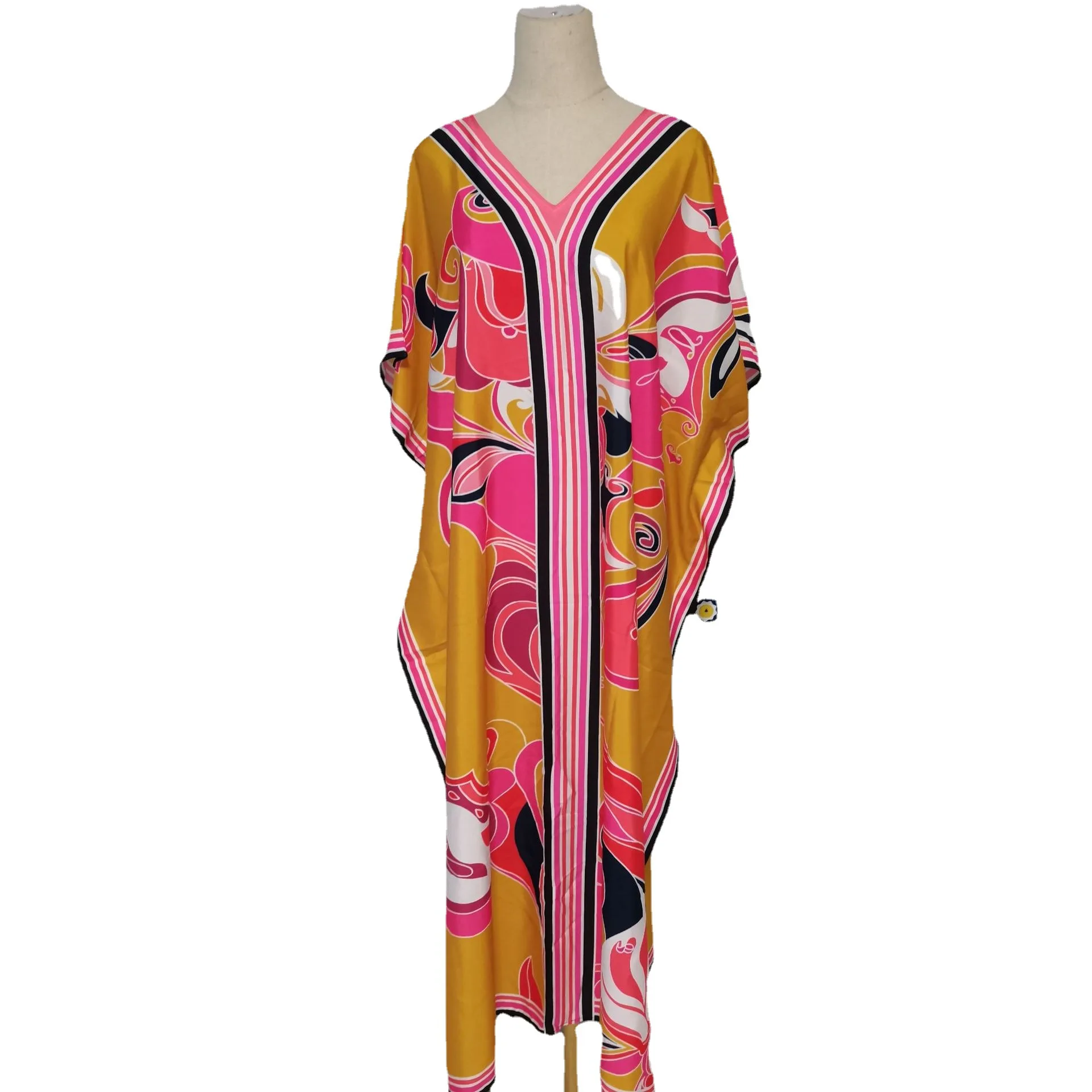 Summer Printed Holiday Beach Dress Seaside Loose Dress Bikini Sun Protection Shirt