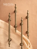 Santaya Poignée en laiton antique de style islamique pour porte de meuble, poignée de porte d'armoire en bronze brossé, bouton d'armoire de cuisine, accessoires de quincaillerie 2