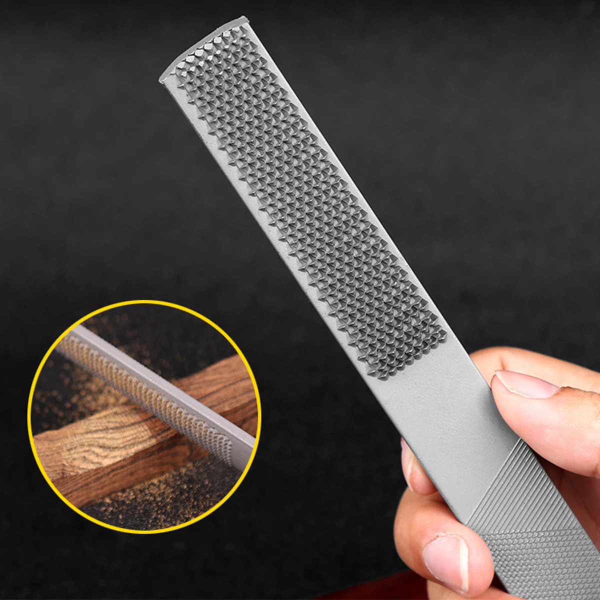 2Pcs 4-Way Wood Rasp File 2pcs Steel Hand File Durable Wood Rasp Set Half Round Flat and Needle Files Easy to Use Sharping Tools