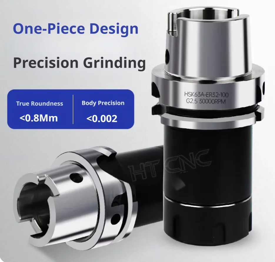 HSK63A ER16 ER20 ER25 ER32 정밀도 0.002mm 밸런싱 속도 G2.5 40000RPM 고속 CNC 툴 홀더 HSK 63 ER 밀링 척