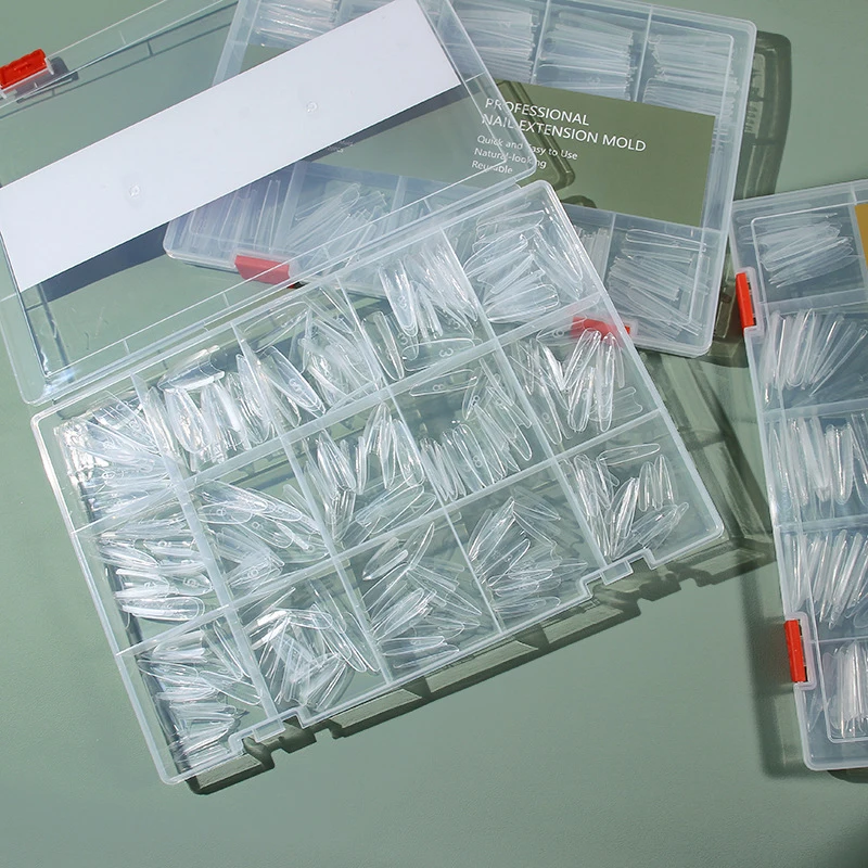 240Pcs Dual Nail Forms,Almond Extension Nail Gel Nail Forms Full Cover Reusable Nail Molds For Solid Nail Gel Glue Nail Art