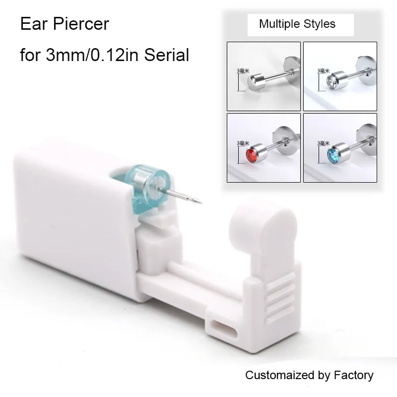 Disposable Sterile Ear Piercing Kit 1Pc Cartilage Tragus Helix Piercing Gun No Pain