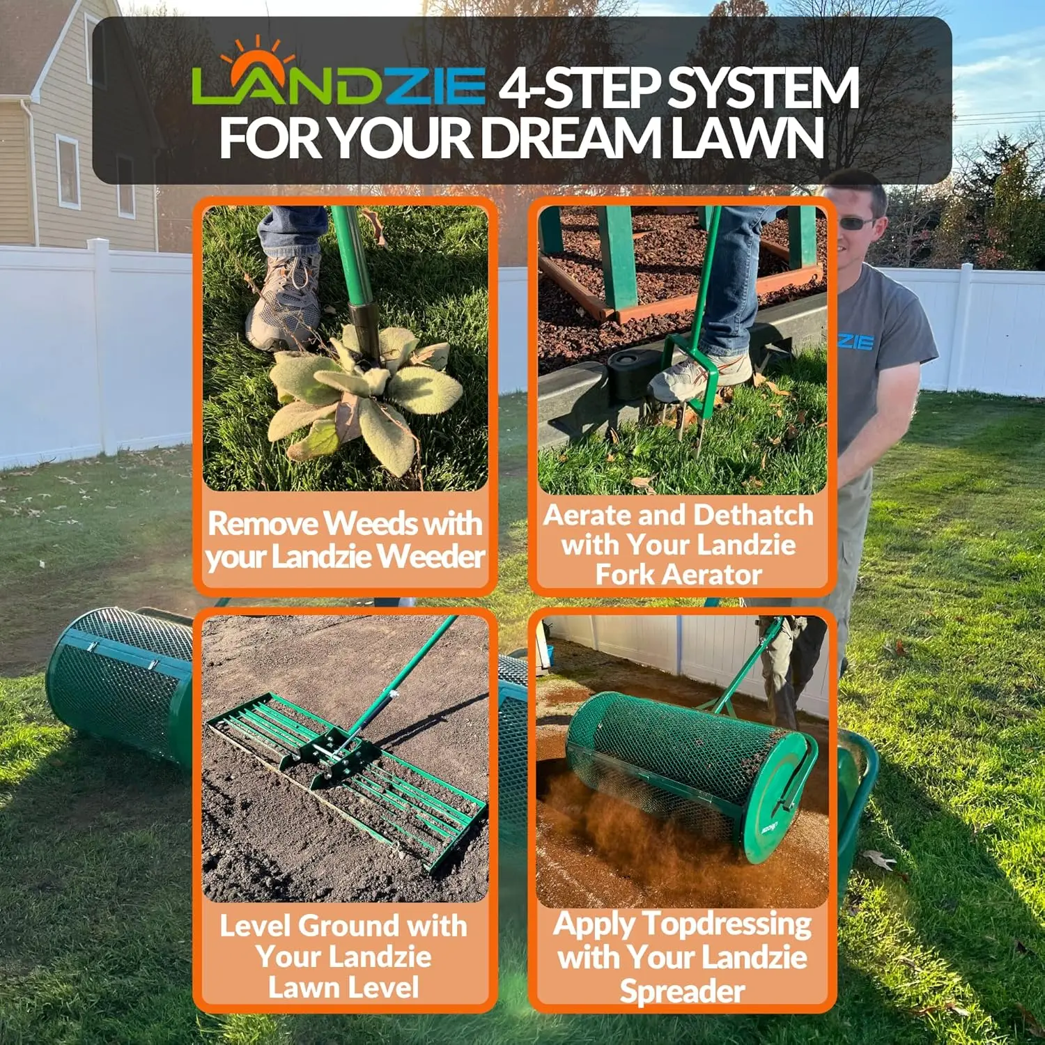 36" Heavy-Duty Metal Mesh Compost Spreader Mulcher 5