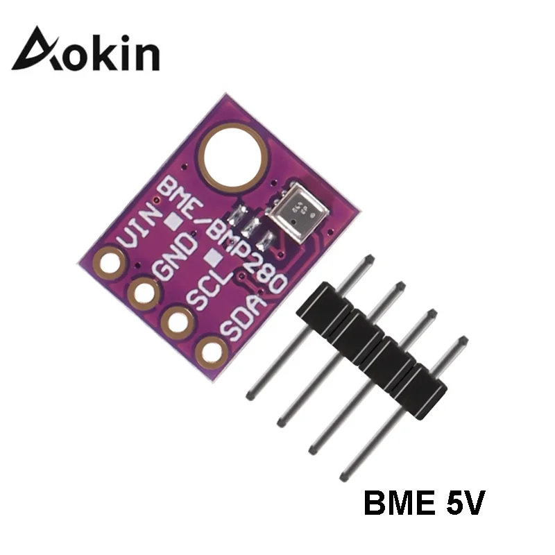 digital barometric sensor module Aokin BME280 3.3V BMP280 5V Digital Barometric Altitude Sensor I2C/SPI High Accuracy Humidity Temperature Module