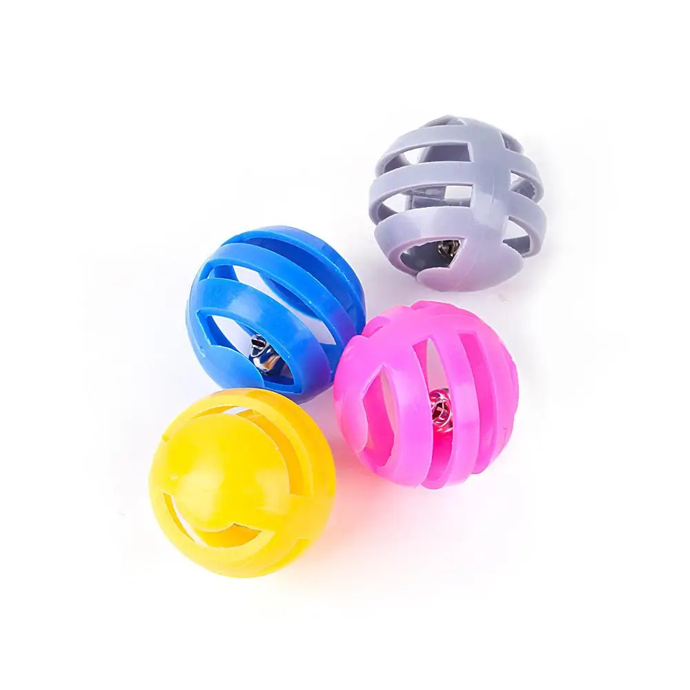 

3.8cm Plastic Hollow Pet Cat Bell Ball Toys Interactive Game Funny Jingle Ball Colourful Dorakitten Pet Supplies Cat Favors