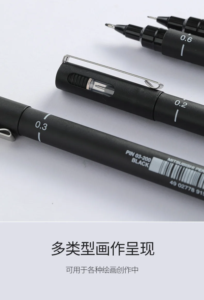 Uni Pin Fineliner Zeichenstift-Skizzierset, schwarze Tinte, 0,03 bis 0,8 mm – 6er-Set, definiert Leben bis zur Förderung der feinen Linien – Detail 16