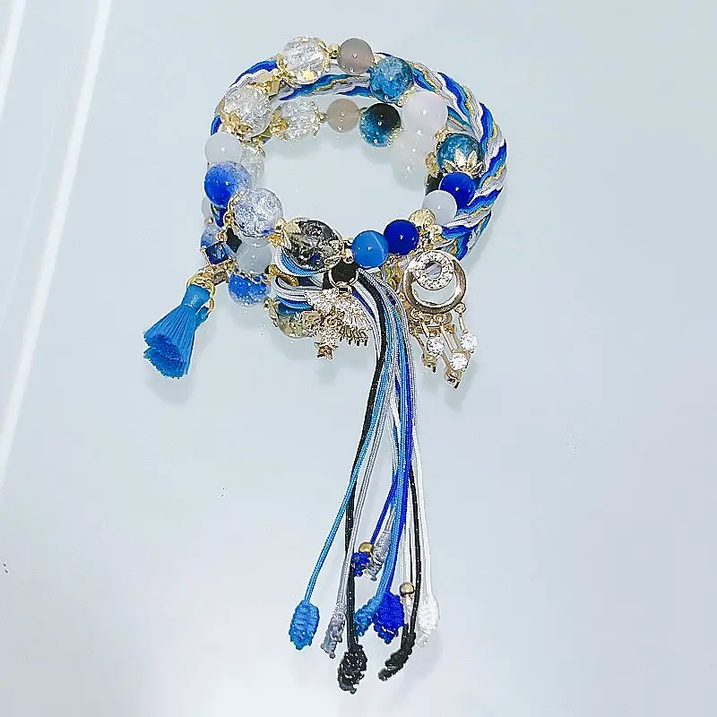 

Honkai Star Rail Beaded Bracelets Woven Bracelet Cosplay Sunday Bracelet for Woman Blue Jewelry Anime Metal Accesorios Girl Gift