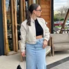 TRAF 2024 Women Jacket Cropped Bomber Jackets For Women Beige Black Tweed Jacket Woman Fashion Long Sleeve New In Short Coats 5