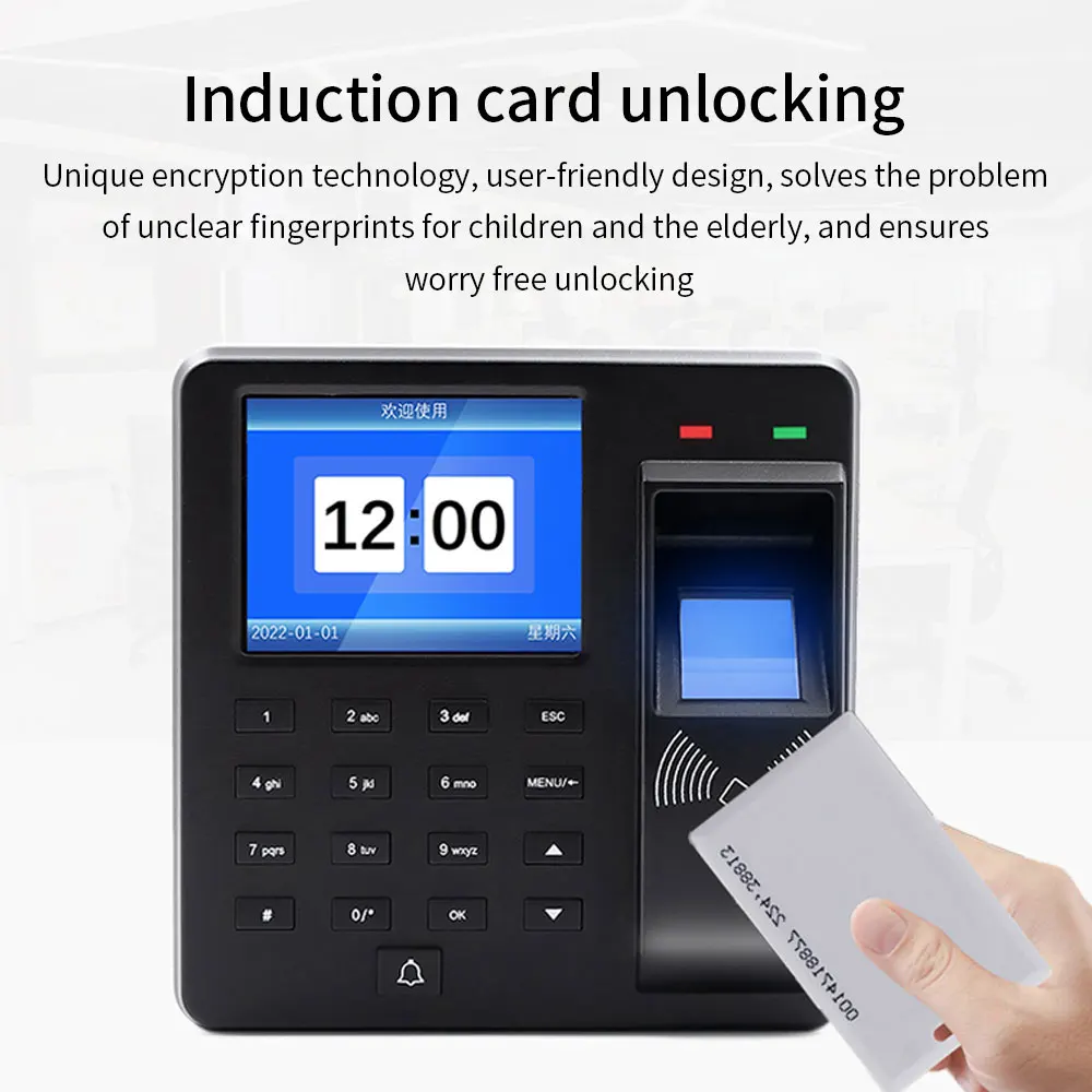 Biometric Fingerprint Access Control Intercom Time Attendance Machine Digital Electric RFID Code System For Door Lock Keys Tags