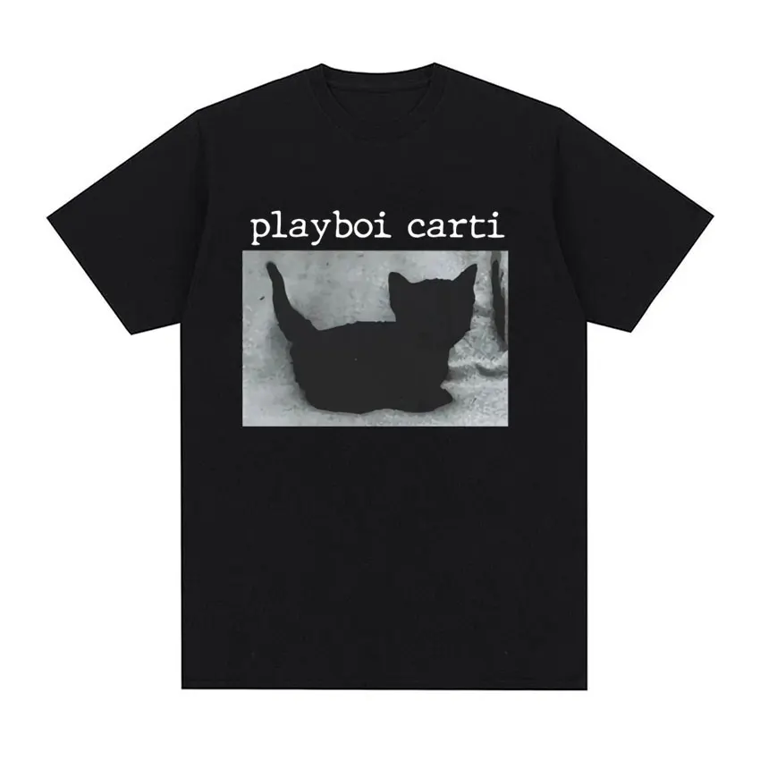

Playboi Carti Cat, новинка 2023, футболка с графическим принтом, летняя повседневная хлопковая футболка для мужчин и женщин, модная футболка большого размера