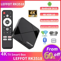 LEFFOT RK3518 Android 14.0 ТВ-приставка A53 BT5.4 Wi-Fi6 Поддержка 4K Google Voice Assistant Youtube Медиаплеер 4K Новый Smart Box