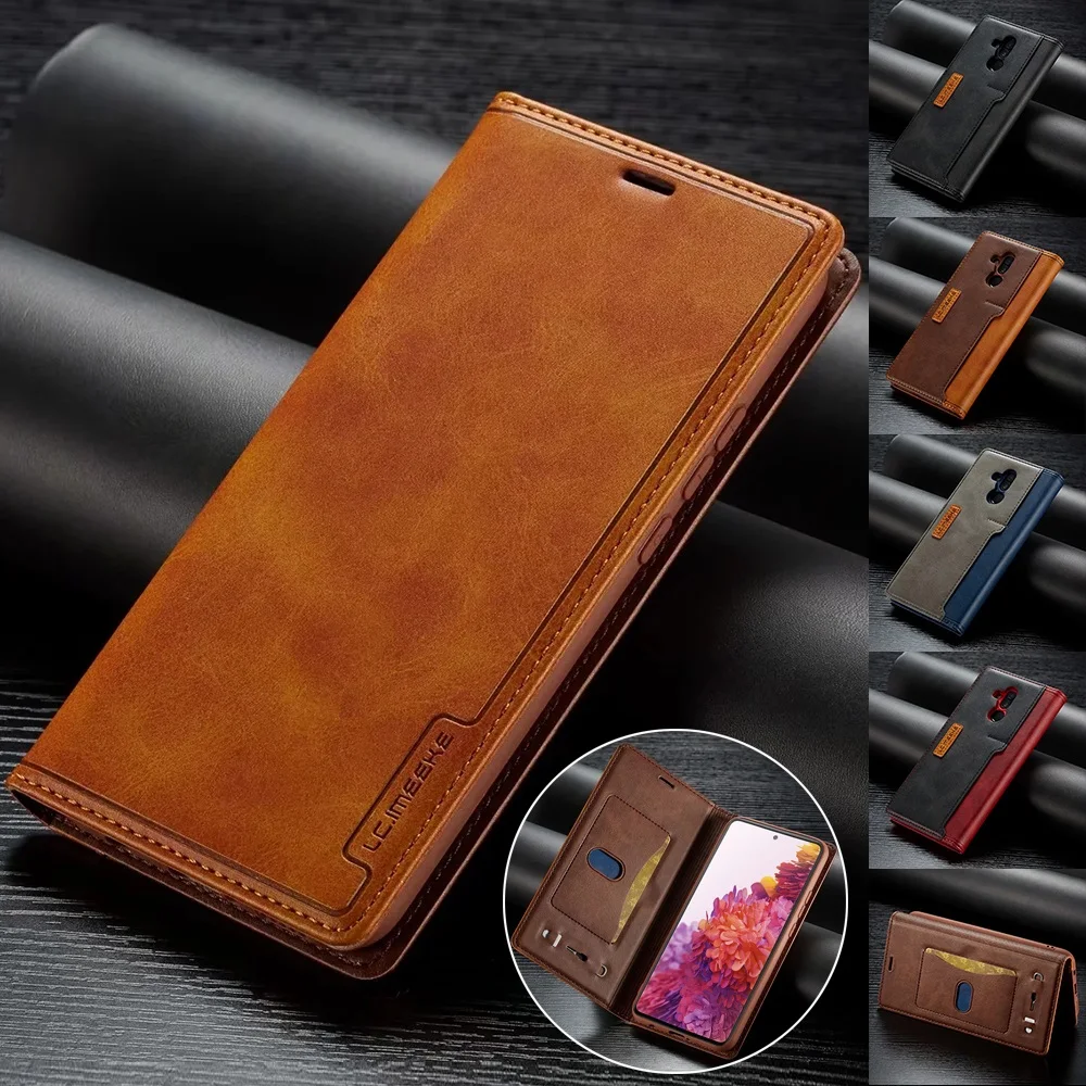 Custodia Per Telefono In Pelle Flip Cover Per Huawei P40 P30 P20 Pro Lite Colore A Contrasto Magnetico Sim Card Slot Business Semplice Speciale