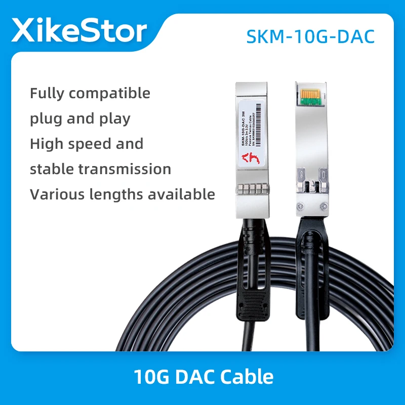 XikeStor 스위치용 DAC 케이블, SFP + 고속 케이블, 플러그 앤 플레이, 전체 호환성, 10G, 1M, 3M, 5M