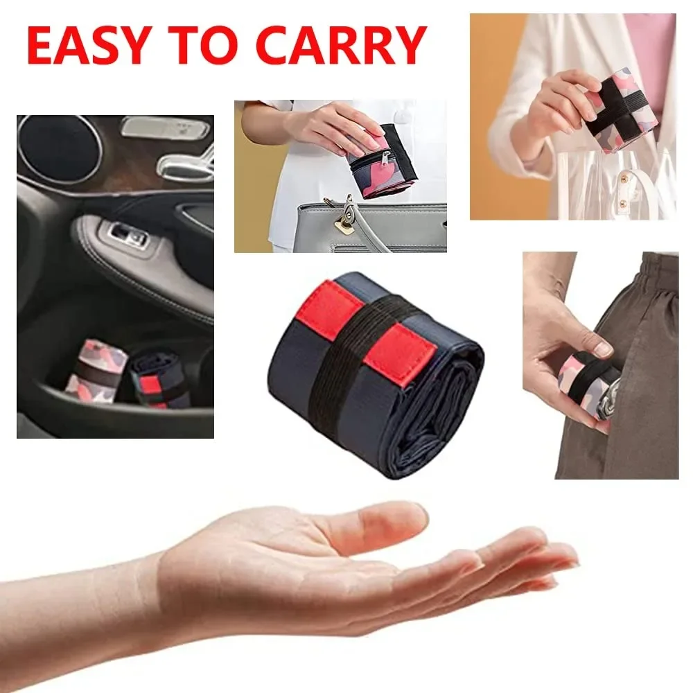 Compact Reusable Waterproof Tote Bag – Foldable Shopping & Travel Organizer