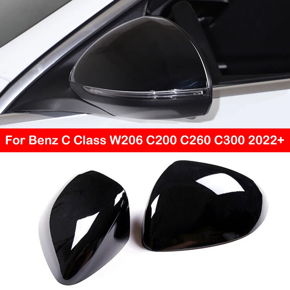Coprispecchietti In Fibra Di Carbonio Per Mercedes Classe C W206 C200 2022 – 2 Pezzi – Cover In ABS Per Specchietti Laterali – Accessori Auto