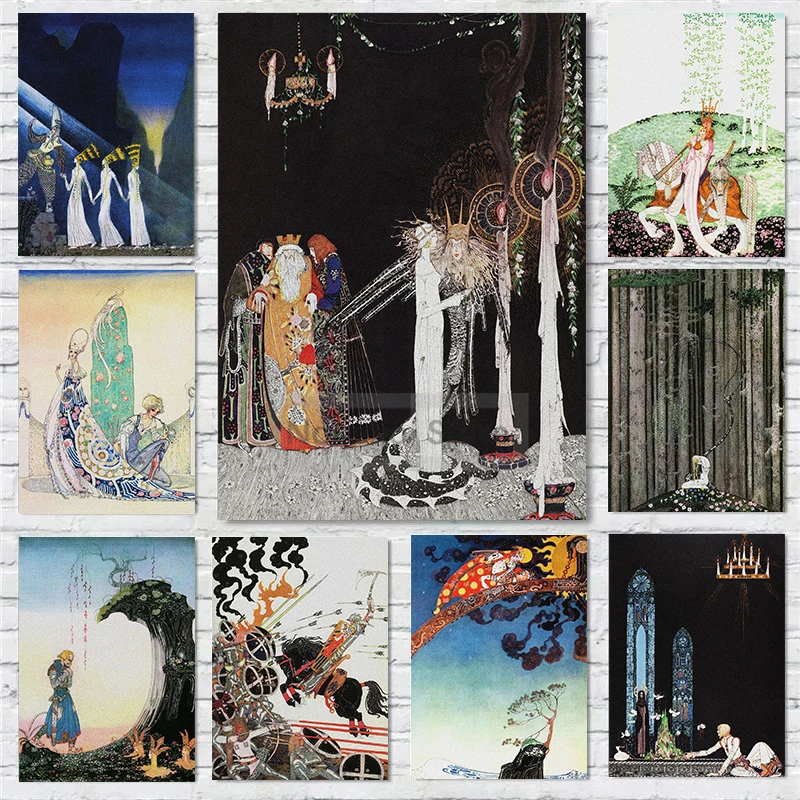 Pittore Danese Kay Sen Art Nouveau Fairy Tale Illustrazioni Poster Stampe Su Tela Pittura Wall Art Immagini Home Room Decor