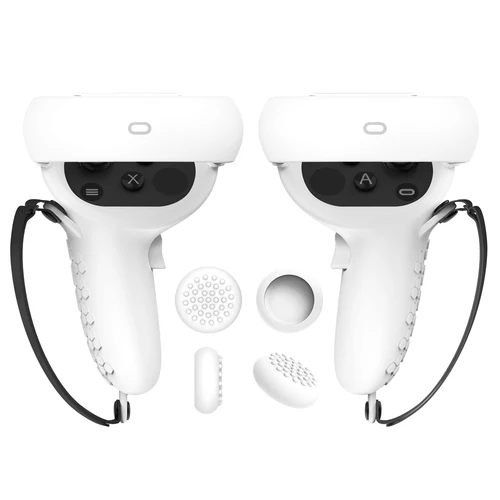 HUNDAI New VR 액세서리 Oculus Quest 2 VR 터치 컨트롤러 실리콘 커버 스킨 핸들 그립 (너클 포함) 2