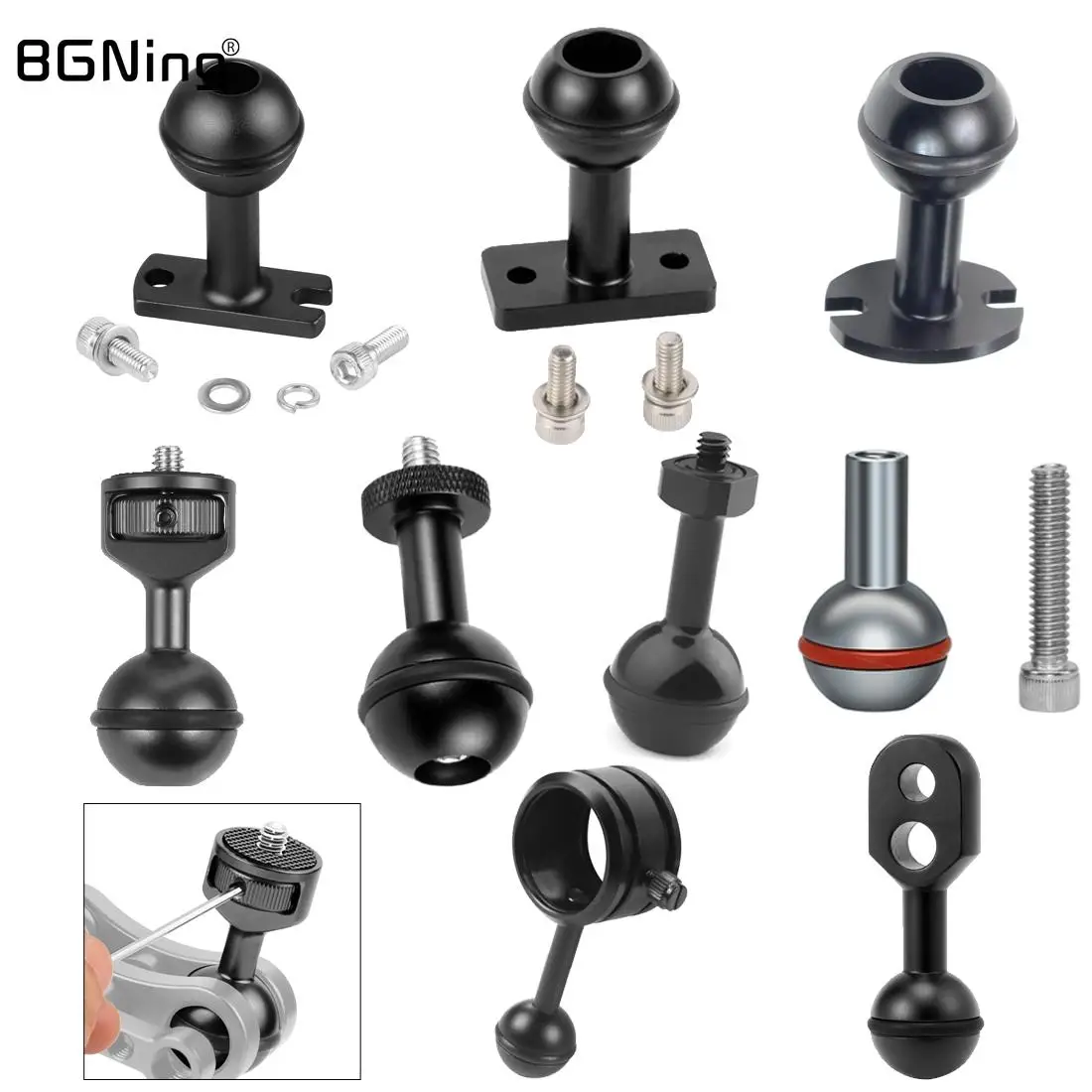 1 Inch Ball Head Adapter Camera Gopro Ball Head Mount Adapter 1