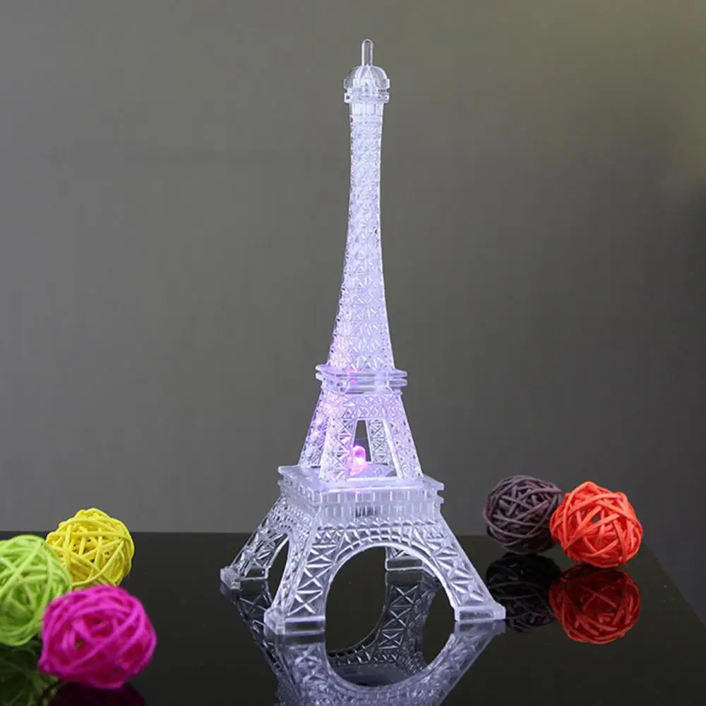 LED Eiffel Tower Figurines World Building Romantic Paris Eiffel Tower Night Light Home Decoration Valentine\'s Day Xmas Gifts