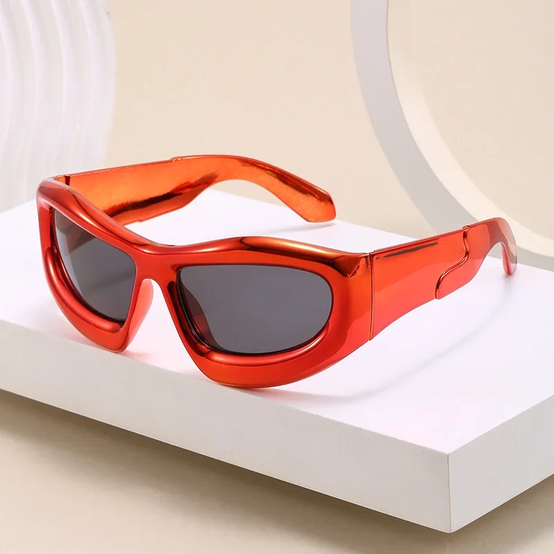 Hot Selling Trendy Men Cycling Climbing Glasses Girlsfashionable Sunglasse High-end Silver Sunglasses Y2K Square SunglassesUV400