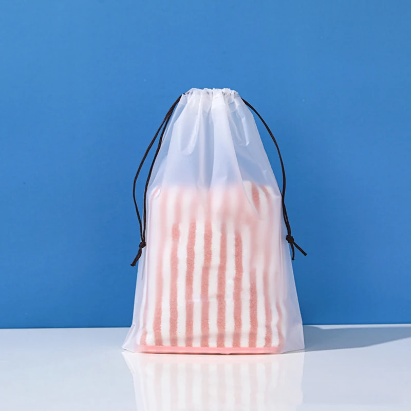 10 Pack Transparent Drawstring Storage Bags