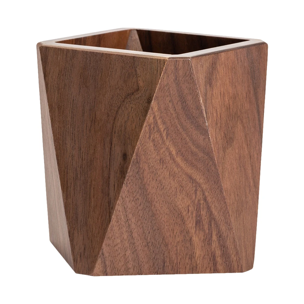 Pen holder desk organizer pen and brush holder desk storage rack wooden solid walnut tabletop stationery storage