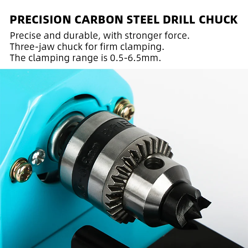 Wood Lathe 150W Mini Lathe Beads Machine Miniature Buddha Pearl Lathe DIY Woodworking Drill Rotary Tool 12V/24V