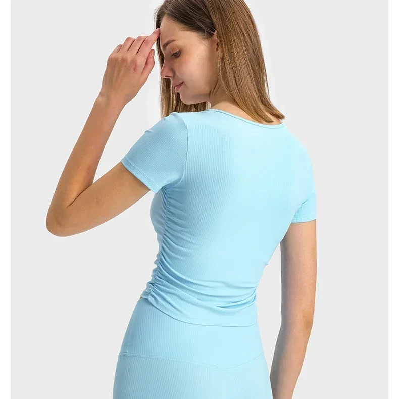 

Lulu Women Sports Short Sleeve T-shirt All it Takes High Elasticity Slim Short T-shirt Quick Drying Running Fitness Yoga Top