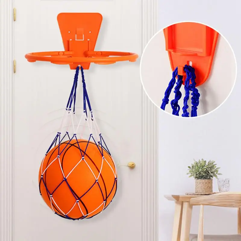 Wall Mounted Basketball Hoop With Basketball Mesh Bag No. 7 Silent Ball set Indoor Hangings Basketball Goal Hoop Net For Kids 4