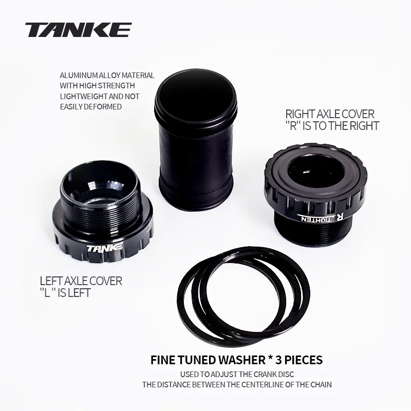 Bicycle Bottom Brackets Adapter TANKE-BB68 BB92-73mm Bicycle Crank Middle Axle Type MTB Road Bike Central Axis 1.37/24mm Sealed Peilin