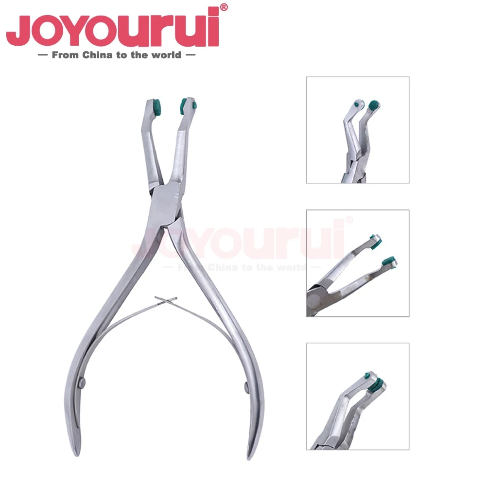 

Dental Crown Plier Remover with Green Rubber Tipped Stainless Steel Surgical Forceps Durable Dentistry Tools