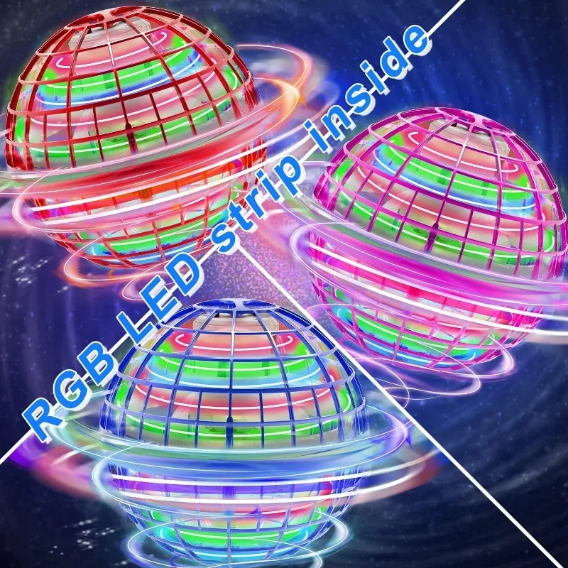 Flying Ball Toy Globe Flying Ball 2.0 Boomerang Galaxy Drone with RGB Light Magic Floating Soaring Mini Drone
