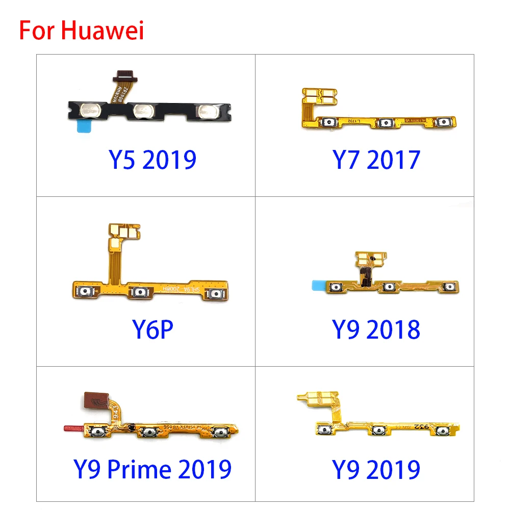 20 Pcs Volume Power Switch On Off Button Key Flex Cable For Huawei Y5 Y6 Y7 Y9 2018 2019 Y6p Y7p
