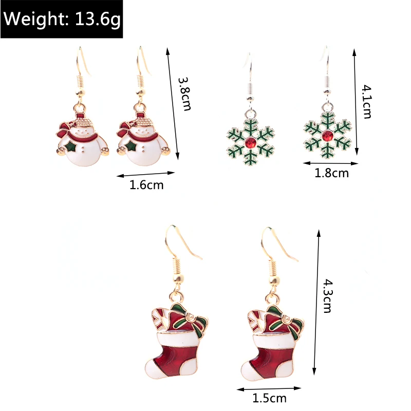 Leslie Hot Merry Christmas Ohrringe Weihnachtsmann Hirsch Baum Stern Glocke Schneemann Ohrringe Anhänger Frohes Neues Jahr Schmuck Geschenke – Detail 6