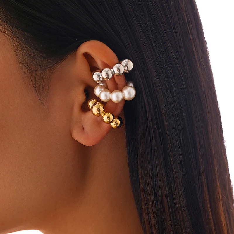 Punk Vintage 3Pcs C Shaped Clip Earrings for Women Image 2