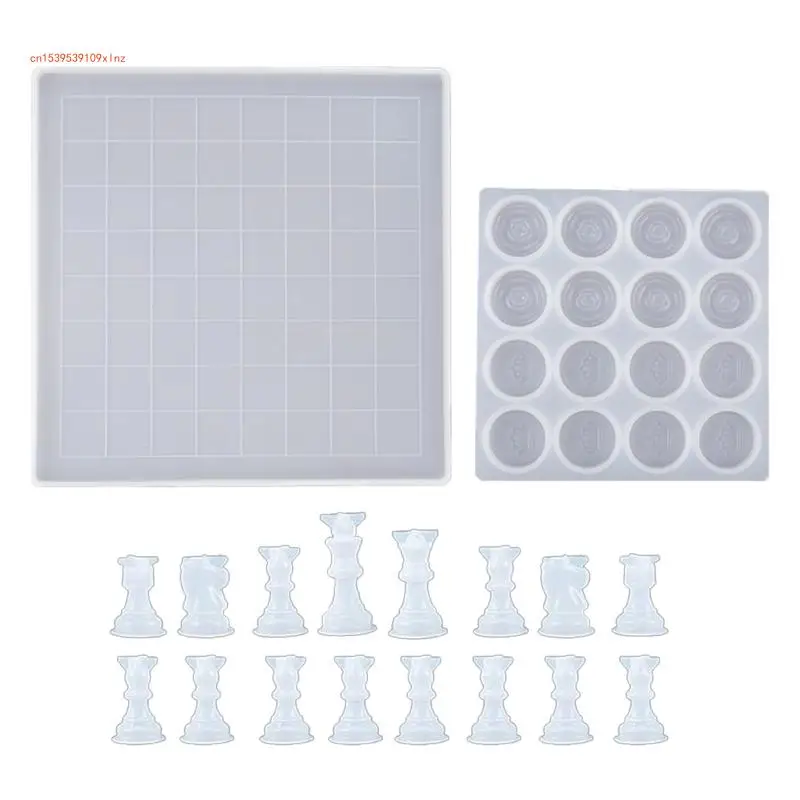 3D Chess Crystal Epoxy Casting Mold for Family Party Board Games Home Decoration tc165 glass coaster silicone mold irregular tea wine molde de silicone para resina epoxi for family gathering party diy craft