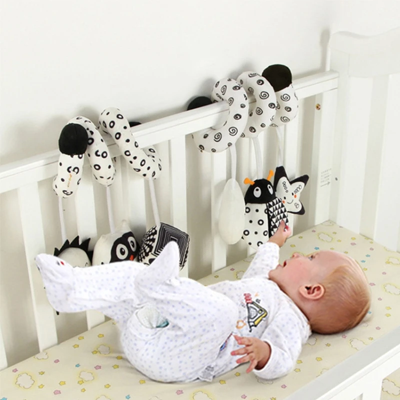 

Soft Plush Baby Rattles with Bell Newborn Stroller Car Handbell Mobile Rattle Toys On The Crib Interactive Squeaker Hanging Doll