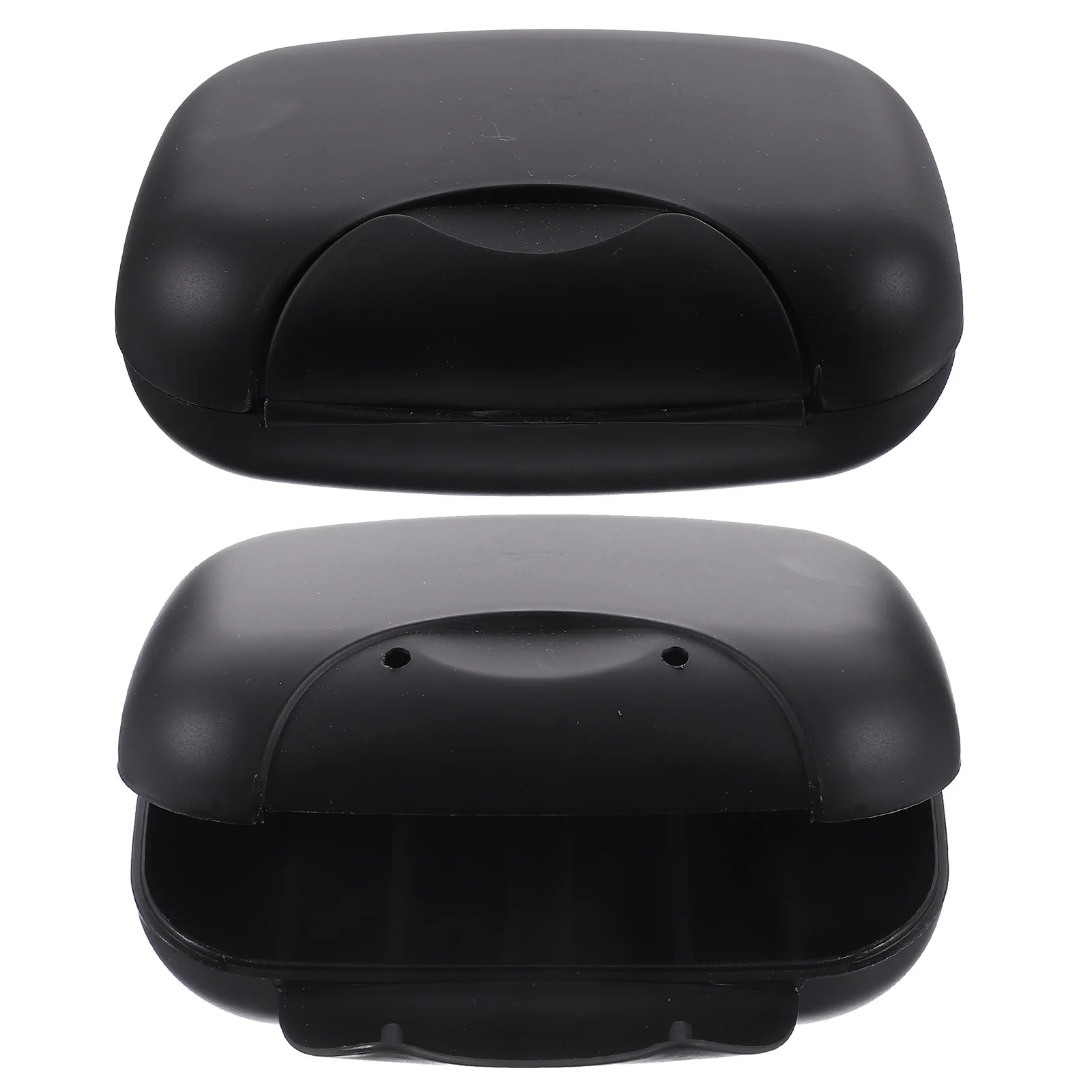 2Pcs Travel Soap Box Sealing Waterproof Seal Buckle Portable Soap Dish Soap Basket Soap Holder for Men Women Home Black 4