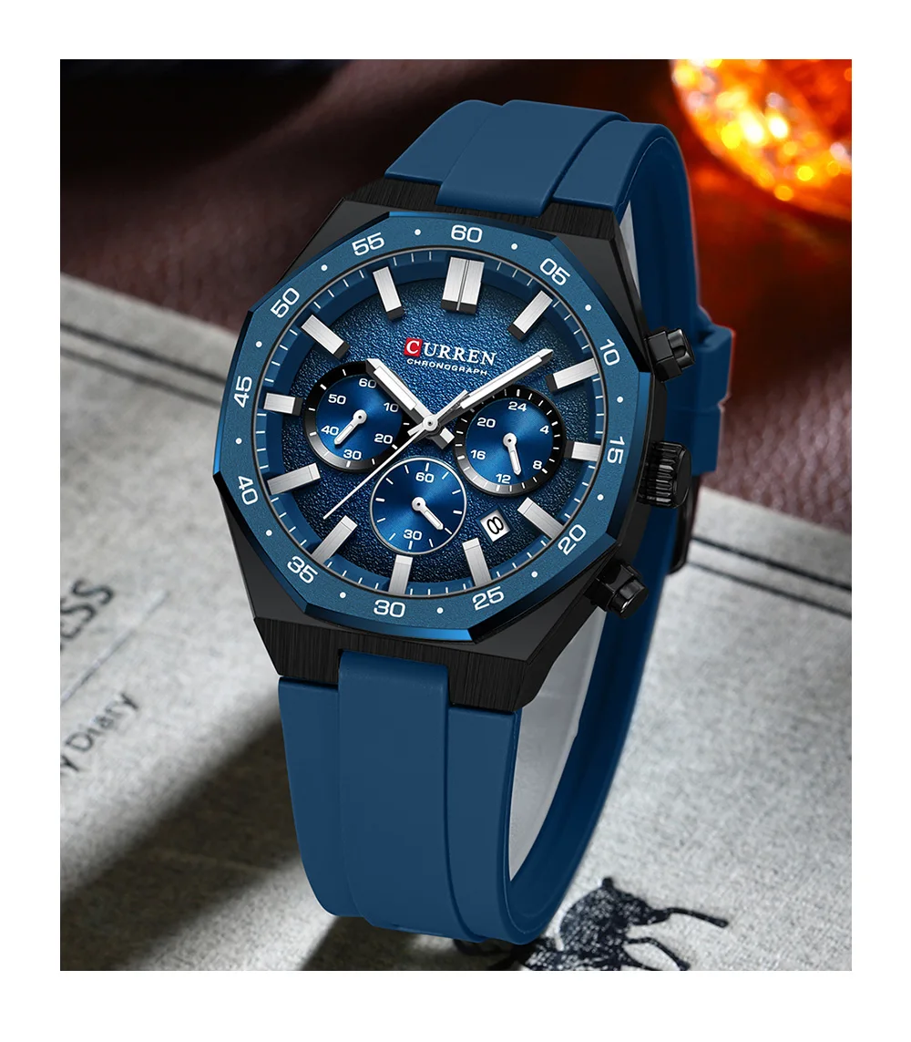 Montre à quartz classique pour homme, multifonctionnelle, lumineuse, chronographe, calendrier, étanche, sport, mode._voghion.com