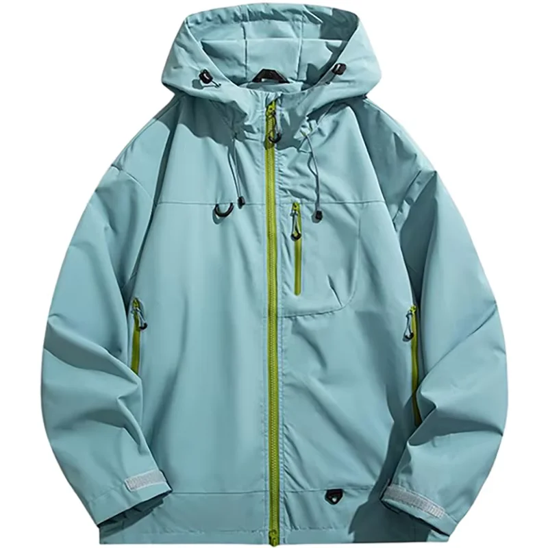 Men's Outdoor Hooded Jackets Waterproof Windbreaker Sport Hiking Climbing Trekking Multiple Pockets Softshell Hooded Jacket Male - 4