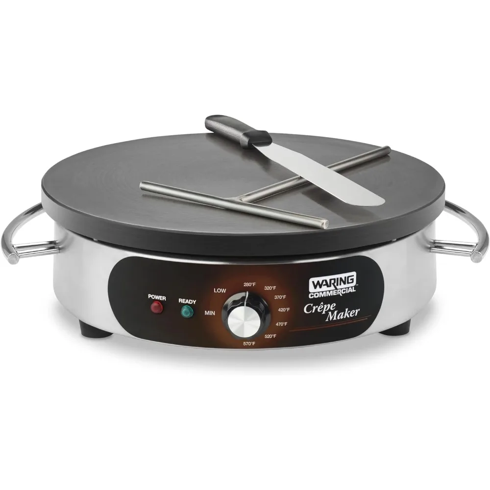Commercial WSC160X 16" Electric Crepe Maker, Cast Iron Cooking Surface, Stainless Steel Base, Includes Batter 2