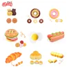 1pc Breakfast Simulation Food Toys Pretend Play Game Donut Hamburger Hot Dot Wood Toys for Kids House Play Early Learning Educ 1
